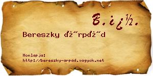 Bereszky Árpád névjegykártya