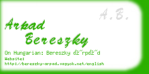 arpad bereszky business card